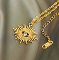 Fine Jewelry Hollow Eye Necklace 18k Gold Plated Stainless Steel Pendant Necklace for Women Designer Jewelry Statement Necklaces