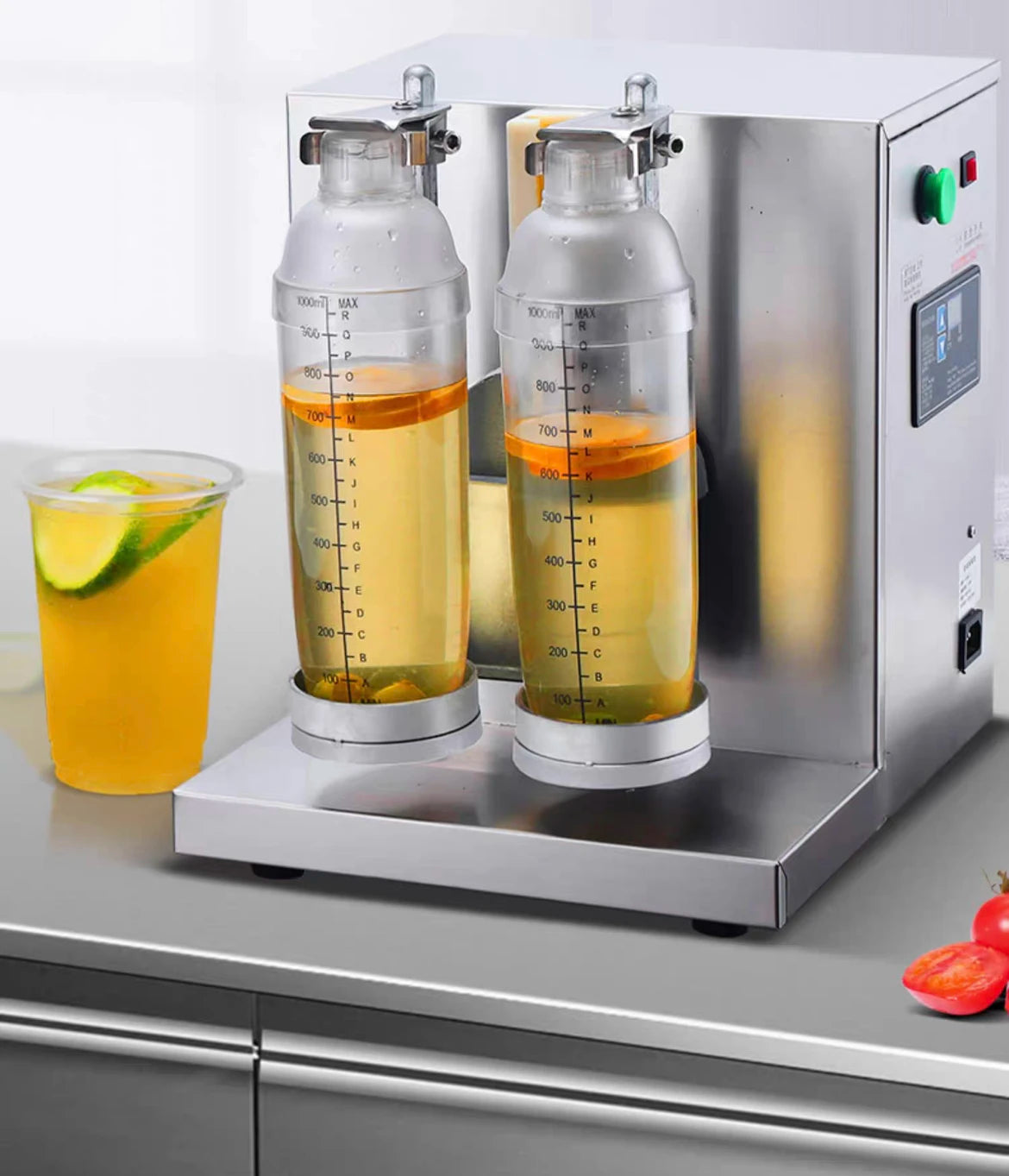 FEST Factory Direct Commercial Automatic Boba Tea and Milkshake Mixer Machine Two Bottles for Restaurant Use Metal Material