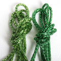 2.5-5mm Green 3D Rectangular Glass Pattern Rhinestone 6mm Cotton Rope Glue-On Sparkling Rhinestone Shoe Hose Circular Stretch