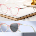 82170 Fashion Phootgrey Retro Women Photochromic Anti Blue Light Blocking Glasses Color Changing Cat Eye TR90 Computer Glasses