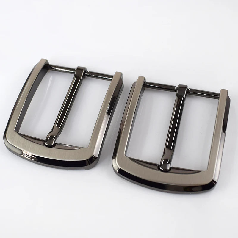 Meetee KY826 40mm High Quality Zinc Alloy Accessories Personalized Glossy Pin Buckle Gun Laser Men's Belt Head