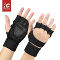 Half-finger Microfiber Adjustable Non Slip Gym Fitness Gloves for Men Weight Lifting Exercise Training