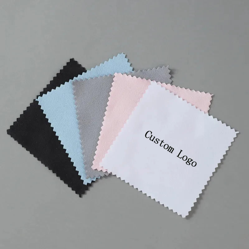Customized Logo 8*8CM Soft Microfiber Wiping Cloth for Gold Jewelry Tool Silver Cleaning Polishing Cloth