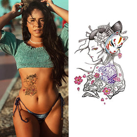 Easy to Apply Beautiful Naked Women Sexy Geisha Water Proof Tattoo Temporary Stickers