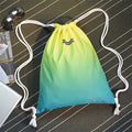 Custom Eco-friendly Drawstring Backpack with Zipper Pocket Colorful Waterproof Printed Polyester Lining Logo Displayed-for Gifts