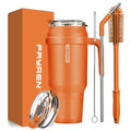 40oz/50oz Double Wall Stainless Steel Vacuum Insulated Travel Coffee Mug Straw Handle BPA Free 6-12hr Thermal Insulation