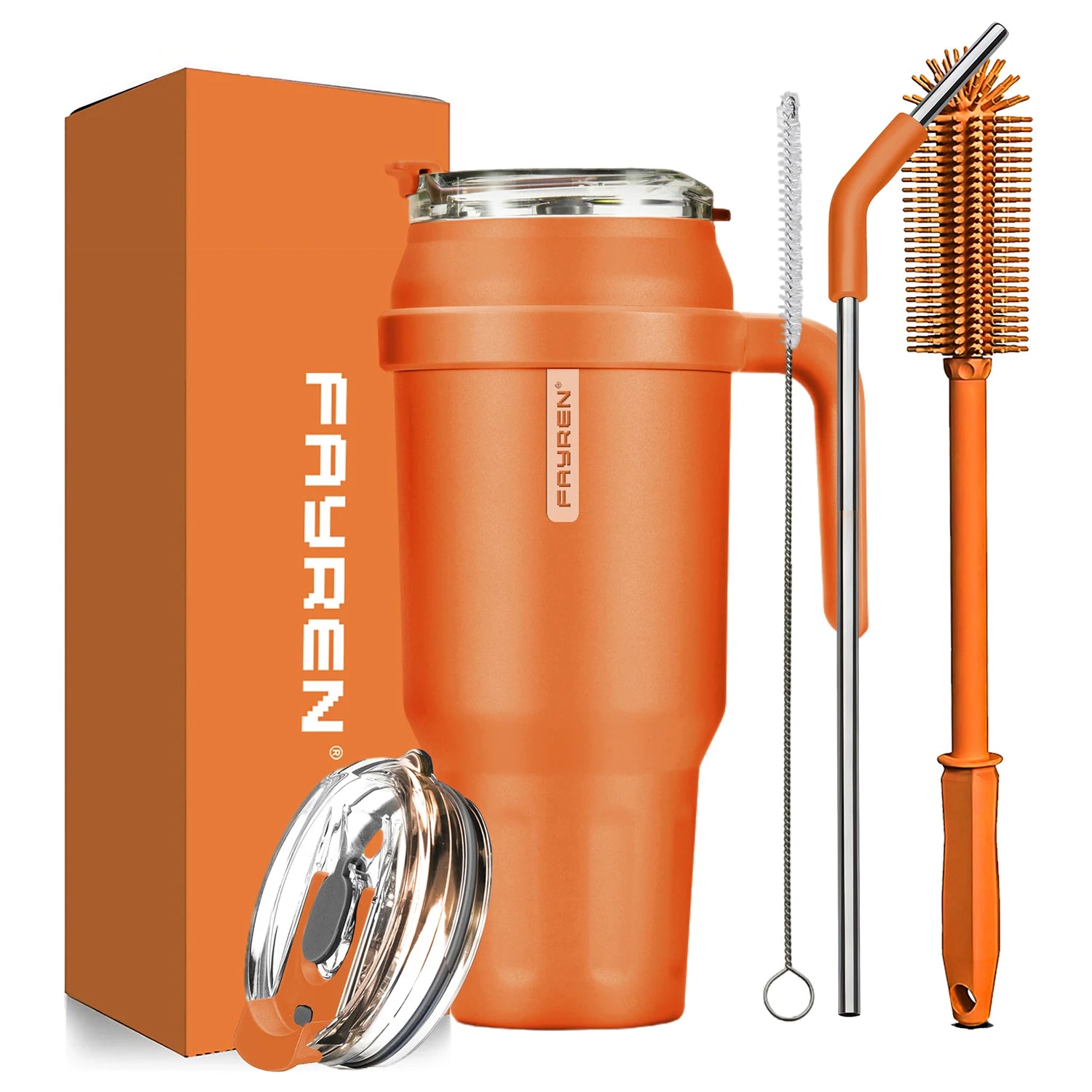 40oz/50oz Double Wall Stainless Steel Vacuum Insulated Travel Coffee Mug Straw Handle BPA Free 6-12hr Thermal Insulation