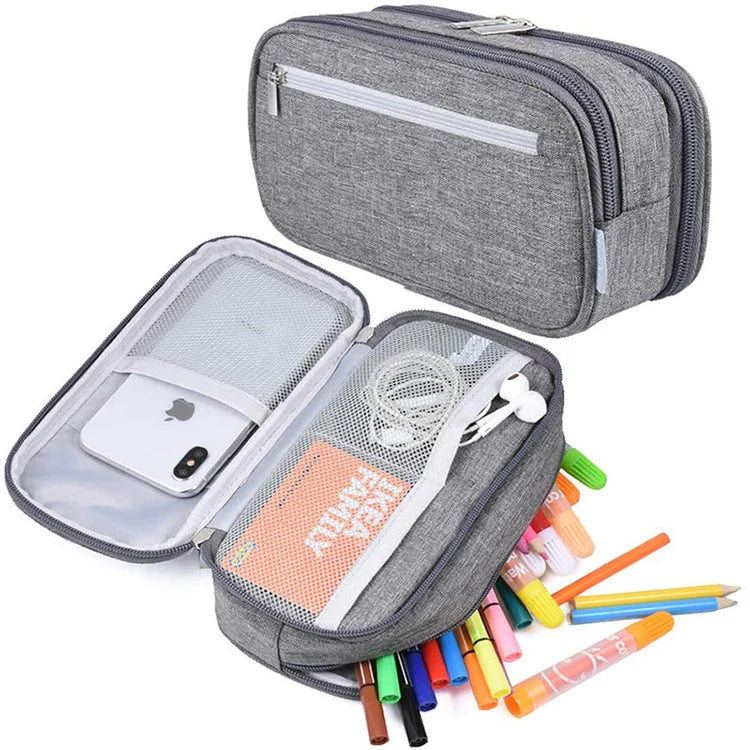 Large Capacity Multifunctional Pencil case Three-layer Pencil case Stationery Box Primary School Student Pencil case Storage Bag
