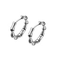 Wholesale Popular Stainless Steel Bamboo Hoop Earrings Unisex Mean and Women Earring Jewelry China Manufacturer Supplier