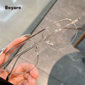 Boyarn Hot Selling Stylish Personality Eyeglasses Metal Temple Eyewear Optical Frames Glasses Black Men Women Shades