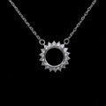 Sterling Silver 6.5mm/8mm/10mm Semi Mount Necklace Empty Frame Blank Support Setting Base Without Center Stone for Inlay DIY