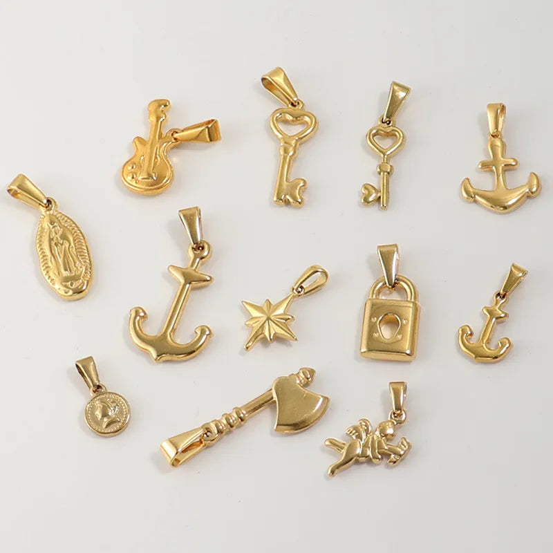 ERESI Children's Vintage Animal Shape Small Pendant 18K Gold Plated Stainless Steel DIY Bulk Custom Charms for Jewelry Making