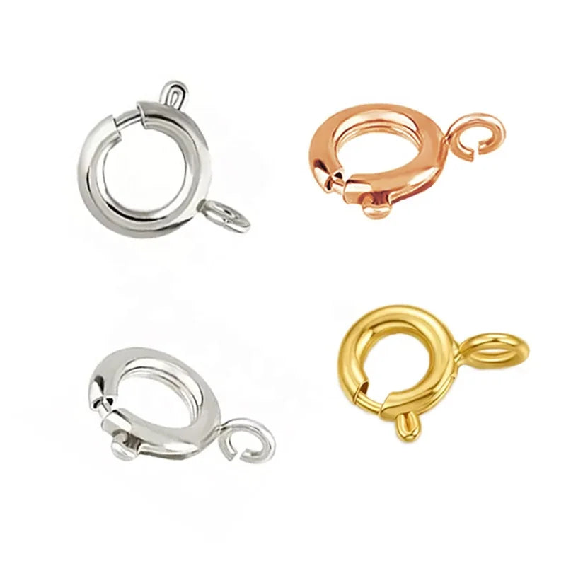 Silver Jewelry Factory Wholesale 925 Sterling Silver Necklace Bracelet DIY Spring Clasp for Jewelry Making Accessories