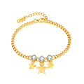 Stainless Steel 18K Gold Jewelry Exquisite and Luxury with a Niche Design Sense Bracelets with a Pentagram Zircon Stone Bracelet