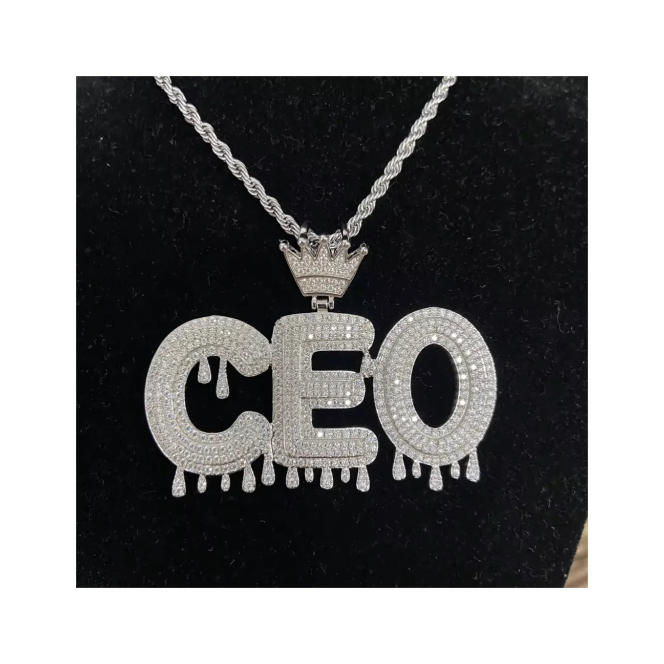 Customized Hip Hop Solid Silver 925 Pendant Iced Out VVS White D Moissanite Diamond Men CEO Letter Pendant Necklace