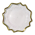 Eco-Friendly 13-Inch Sunflower Gold Floral Plastic Charger Plate Irregular Colored Rims MOQ 100pcs