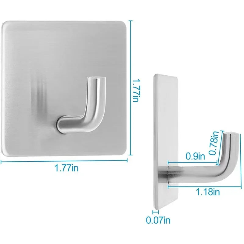 Stainless Steel Single Hook Brushed Finish Modern Design Towel Coat Clothes Self Adhesive Wall Hook Holders