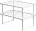 Modern 2-Tier Stainless Steel White Wall-Mounted Storage Rack Corner Application for Kitchen or Bathroom