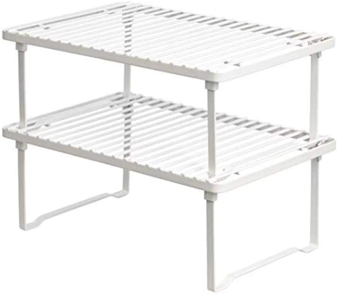Modern 2-Tier Stainless Steel White Wall-Mounted Storage Rack Corner Application for Kitchen or Bathroom