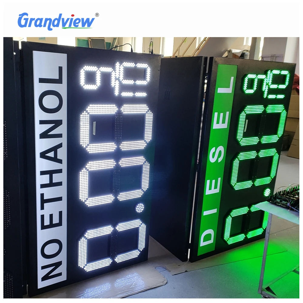 8.88 9/10 Green/Red Customized Led Gas Station Price Signs for Petrol Station With Double Sided Led Gas Price Sign