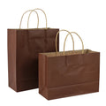 Classic Brown Kraft Paper Bags Hand Length Handles Printed Biodegradable Recyclable Customizable for Supermarket Exhibition