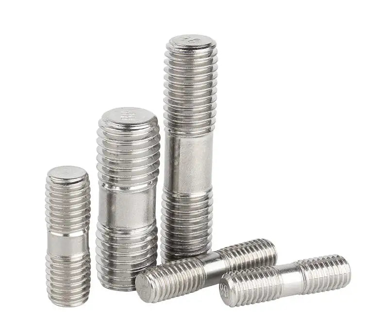 SS304 Stainless Steel Stud Machine Bolts and Nuts M10 Double End Stud with Flat Head Plain Finish