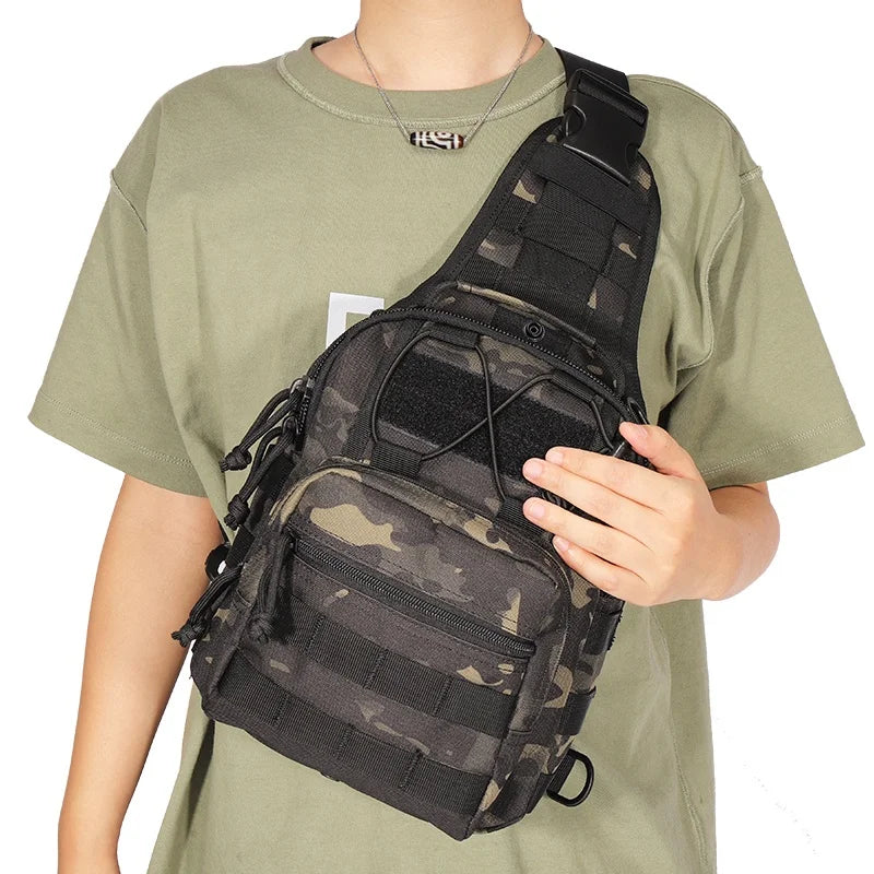 Yakeda 14 Colors Tactical Style Crossbody Shoulder Bag Outdoor Waterproof Cycling Sport Outdoor Molle Tactical Chest Bag for Men