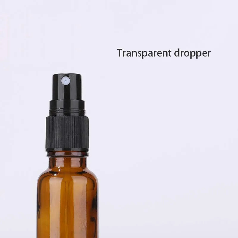 Ready to Ship Empty Fine Mist Amber Glass Spray Bottle for Essential Oils and Skin Care Cream Pump Sealer Included