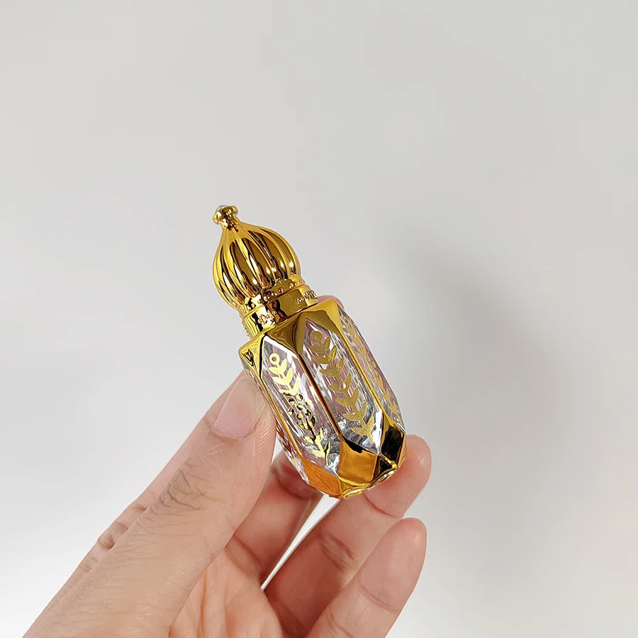 Dome Shaped 6ml Golden Glass Roll Bottle Special Design Hot Stamping Empty Essential Oils Small Portable Perfume Container