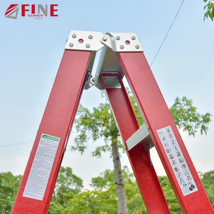 Aluminium & Fiberglass a Type Folding Red Cable  Electician Step Ladder