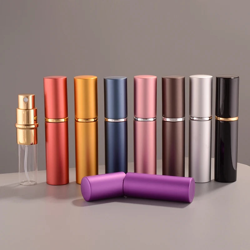 Hot Sale Multi Color Cylinder Shape Metal Perfume Bottle Refillable 5ml 10ml 15ml 20ml 30ml Aluminum Atomizer Perfume Bottle
