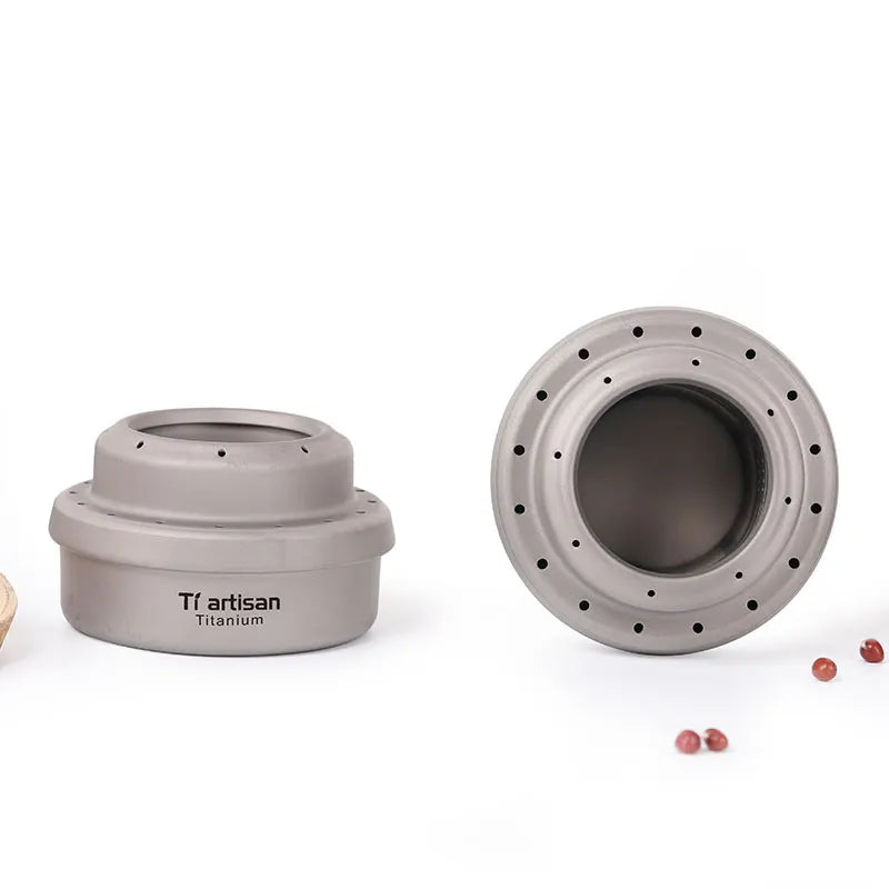 Outdoor Alcohol Stove Titanium Stove with Cross Furnace with Stand Camping Stove for Backpacking Cooking Camping Accessories