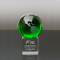 Honor of Crystal Custom Green K9 Stand Globe Ball Trophy Awards World Map Trophy