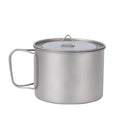 Camping Titanium Pots and Pans 900ml Outdoor Camping Picnic Water Mug Cup Tableware Kitchen Cookware Set