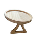 Bamboo Couch Arm Tray Clip on Table Round Pine Wood Sofa Armrest Tray for Food Snack Coffee Remote