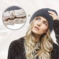HZM-19274 Winter Knit Beanie for Women Satin Lined Cable Thick Chunky Cap Cuff Beanie