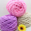 100g Supplier Chunky Crochet 1 Ply Fluffy Arm Knitting Woven Blanket Core Strip Line Ice Yarn