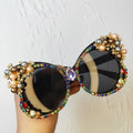 Logo Custom Fashion Luxury Oversized Bling Butterfly Sunglasses UV400 Diamond Cat Eye Sun Glasses for Women