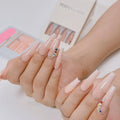 24Pcs/box Press on Nails Coffin Ballet Diamond Rhinestones Acrylic Press on False Nails Diamonds