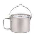 Outdoor Titanium Pot Ultralight Portable Hanging Pot with Lid