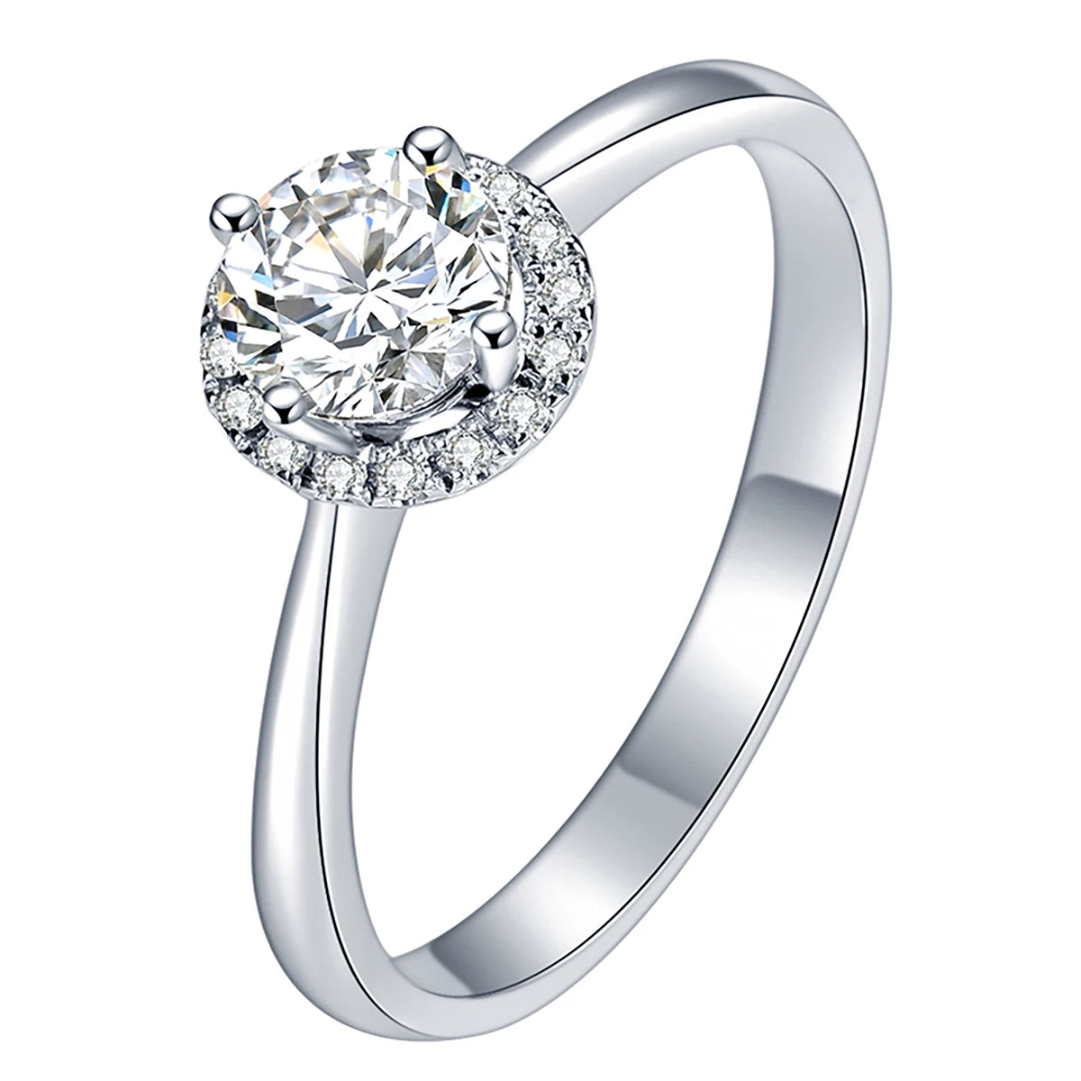 GRA  Jewelry Brilliant Round Cut Halo Diamond Moissanite Luxury Ring Solid 925 Sterling Silver 1 2 3Carat for Women Wedding