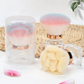 Transparent Acrylic Handle Rose Flower Nail Dust Brush Cleaning Synthetic Soft Nail Art Cosmetic Powder Brush
