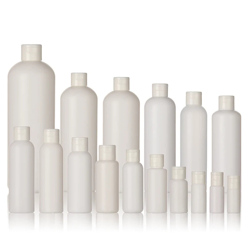 10 15 20 30 50 60 80 100 120 150 200 250 300 450 500 1000ML White Bottle with Flip Cap Liquid Packaging Hdpe Plastic Bottle