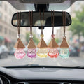 Custom Logo Colored 8ml Car Hanging Diffuser Glass Perfume Bottle with Wooden Lid