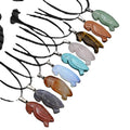 Huiying Natural crystal semi-precious stone agates engrave cute small bird shape necklace Jewelry