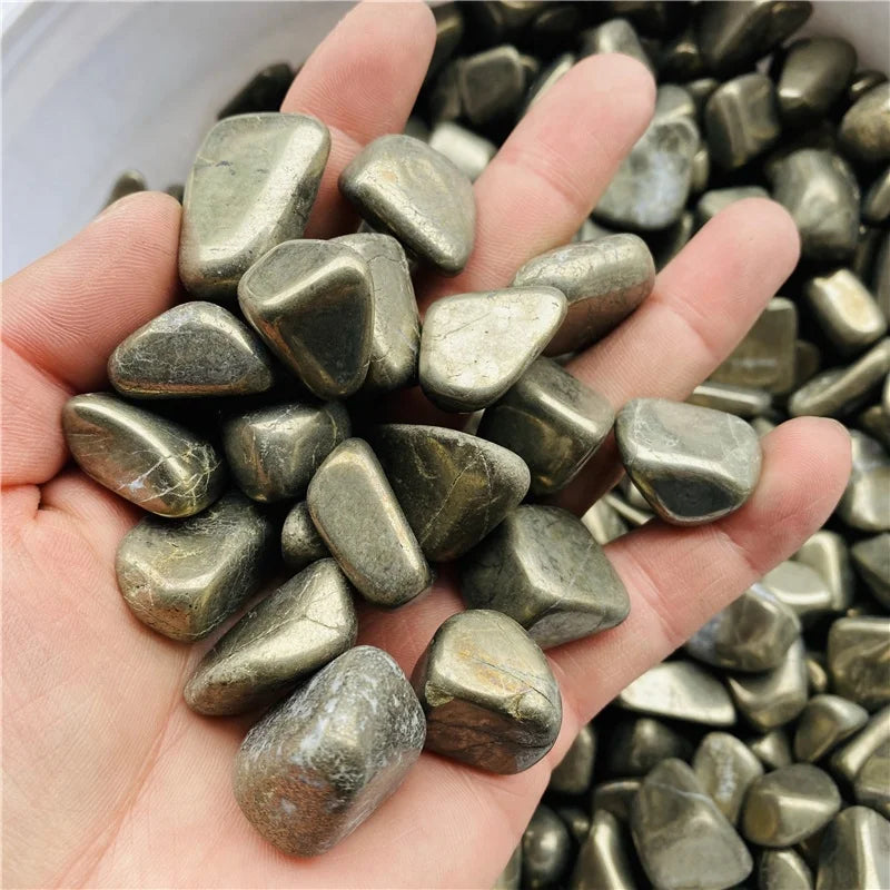 Wholesale Natural Rough Crystal Golden Gravel PyriteTumbled Stone
