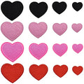 Red Pink Black 5.2cm 4.5cm 3.5cm 2.5cm Love Heart Shape Iron on Backing Garment Embroidered Applique Heart Patch for Garment