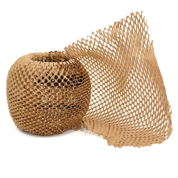 Stock Recycled Protective Brown Kraft Honeycomb Wrapping Film Cushion Wrap Roll 30cm*30m