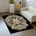 Vintage Medieval Viking Pattern Printed Area Rug Flannel WJN26 Non-Slip Circular Floor Mat for Indoor Home Decoration