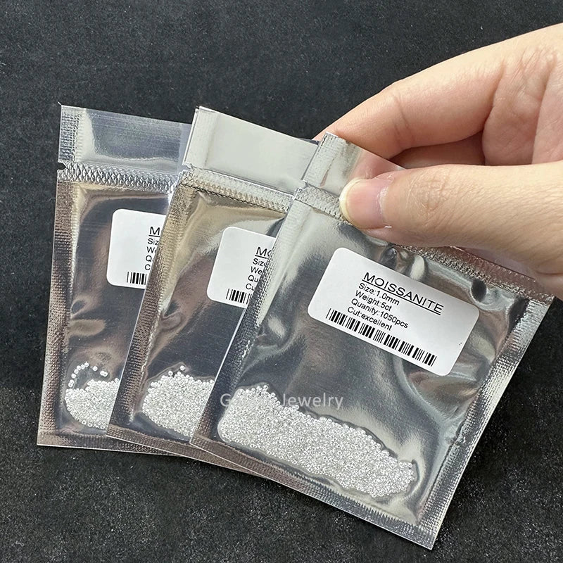Wholesale Price 1.5mm Round Cut Loose White Moissanite Melee Mossanite Excellent Cut Diamonds for Jewelry Making